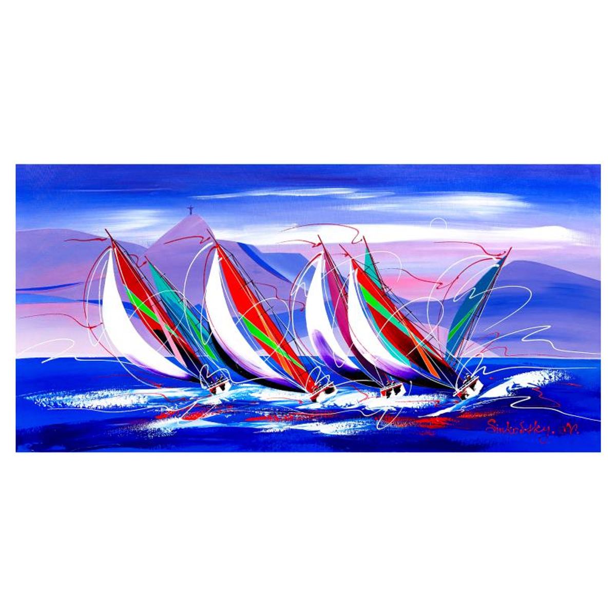 Natalia Sinkovsky, Original Acrylic Painting on Canvas, Hand Signed with Letter of Authenticity.