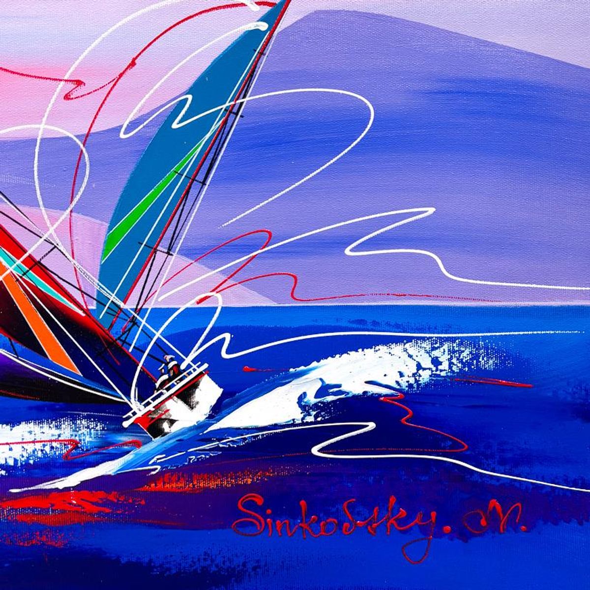 Natalia Sinkovsky, Original Acrylic Painting on Canvas, Hand Signed with Letter of Authenticity.