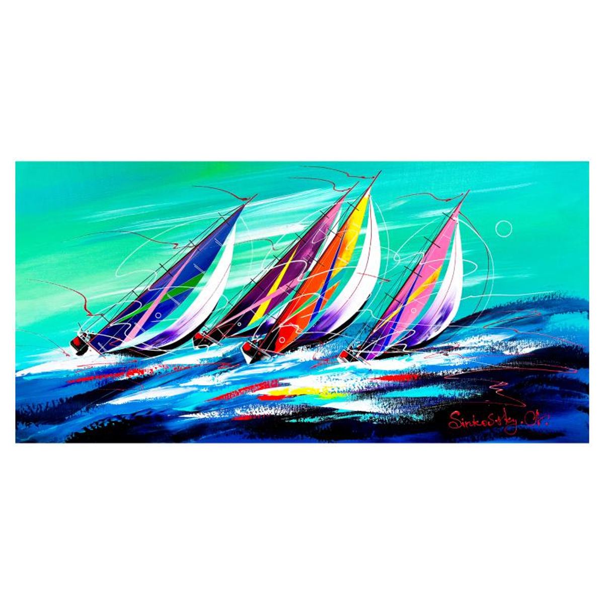 Natalia Sinkovsky, Original Acrylic Painting on Canvas, Hand Signed with Letter of Authenticity.