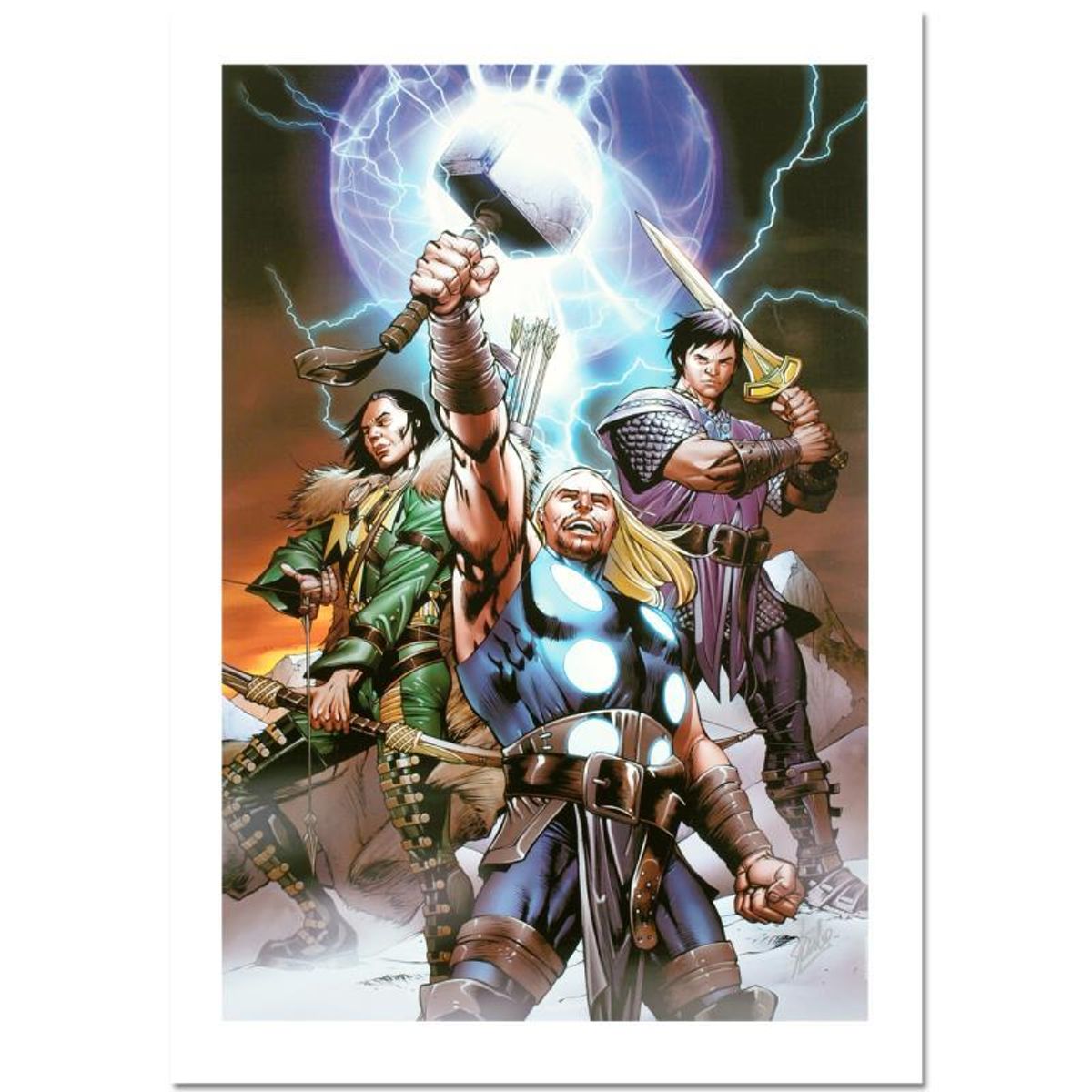 Stan Lee Signed, Marvel Comics "Ultimate Thor #3" Limited Edition Canvas 5/10 with Certificate of Authenticity.