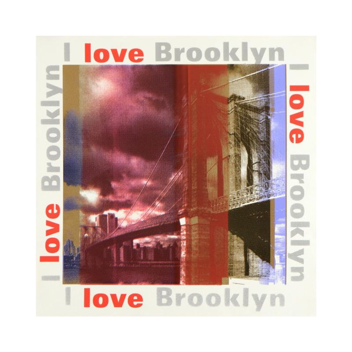Steve Kaufman (1960-2010), "I Love Brooklyn" Limited Edition Hand Pulled Silkscreen on Canvas, Numbered 45/50 and Hand Signed Inverso with Letter of Authenticity.