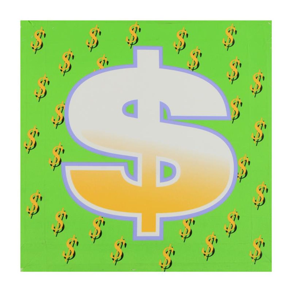 Steve Kaufman (1960-2010), "Dollar Sign (Green Bold)" Limited Edition Hand Pulled Silkscreen on Canvas, Numbered 47/50 and Hand Signed Inverso with Certificate of Authenticity.