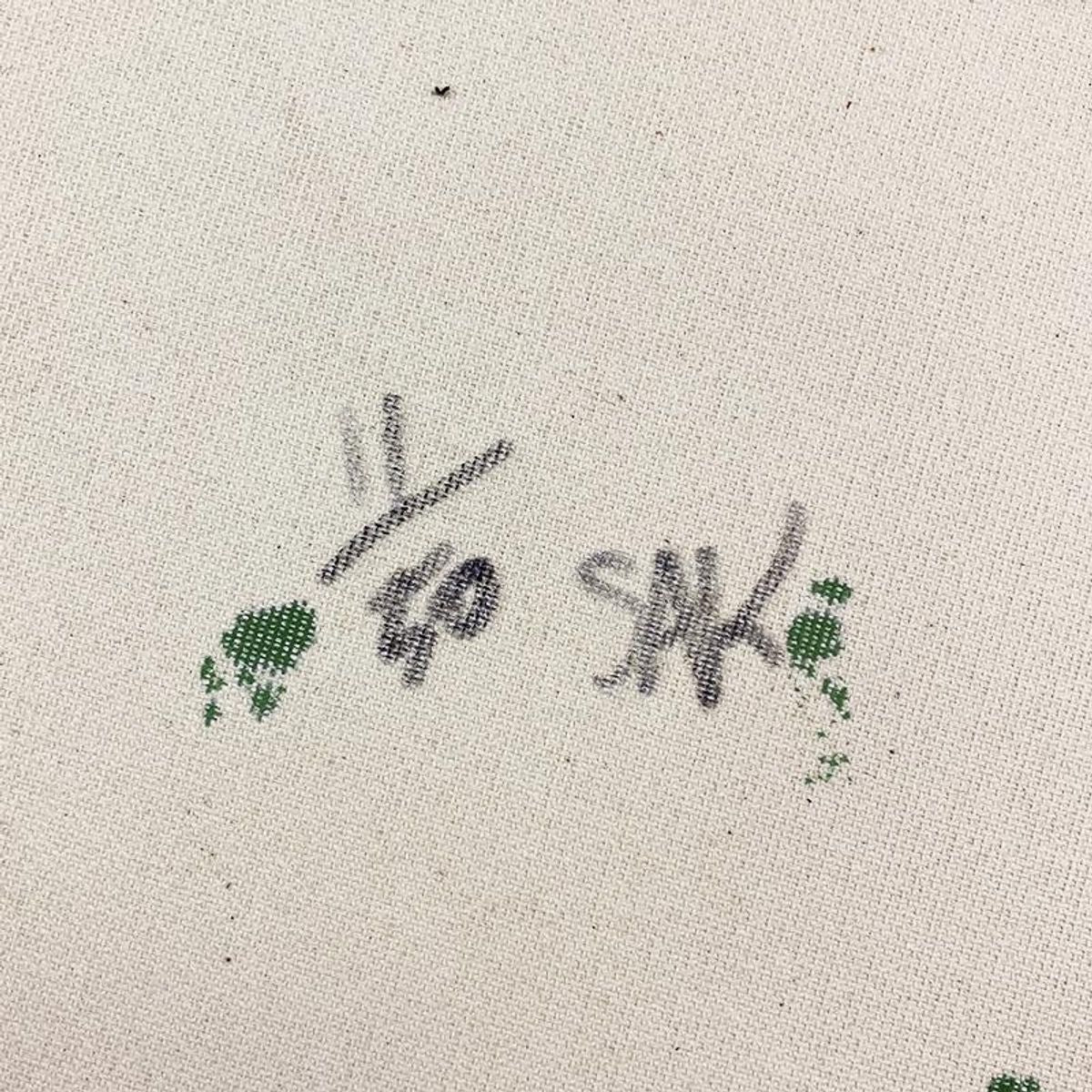 Steve Kaufman (1960-2010), "Japanese Money (1000)" Hand Signed and Numbered Limited Edition Hand Pulled silkscreen mixed media on Canvas with LOA.