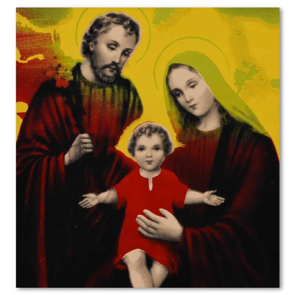 Steve Kaufman (1960-2010), "Mary, Joseph and Baby Jesus" Hand Painted, Hand Pulled Limited Edition Silkscreen on Gallery Wrapped Canvas, Numbered 12/200 and Hand Signed Inverso with Letter of