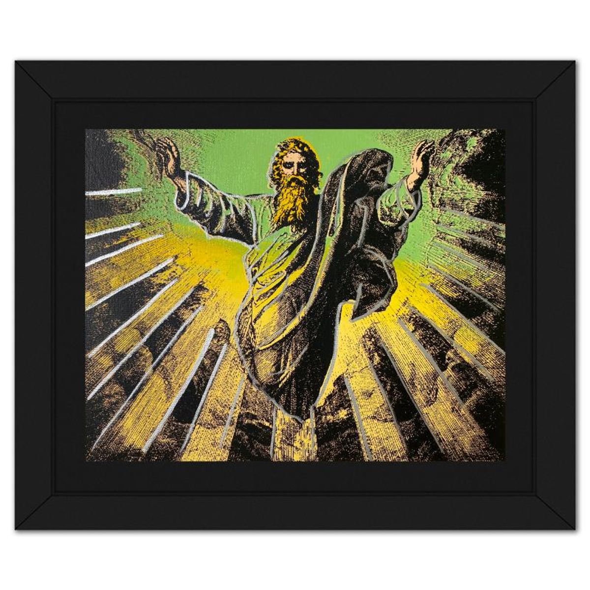 Steve Kaufman (1960-2010), "The Creation" Framed Hand Embellished Limited Edition Silscreen, Numbered 12/50 Inverso and Hand Signed with Letter of Authenticity