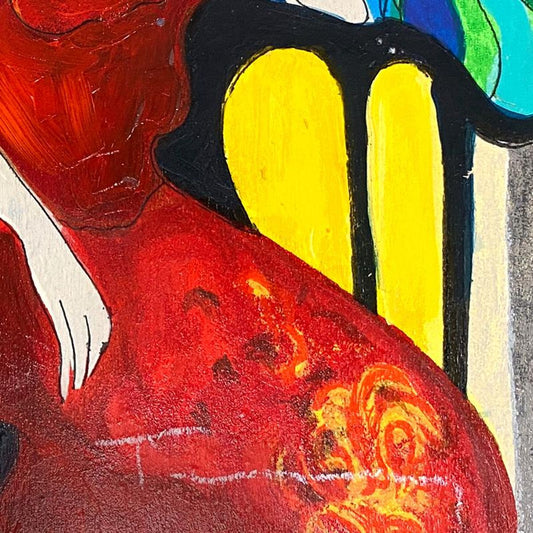 Itzchak Tarkay (1935-2012), "Tranquility" One-of-a-Kind Mixed Media Over Paint on Wood, Hand Signed with Letter of Authenticity