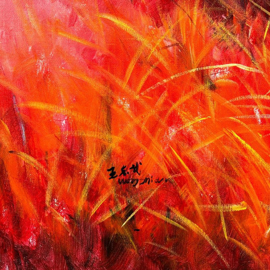 Wang, "A Rose's Lesson" Original Mixed Media Painting on Canvas, Hand Signed with Letter of Authenticity.