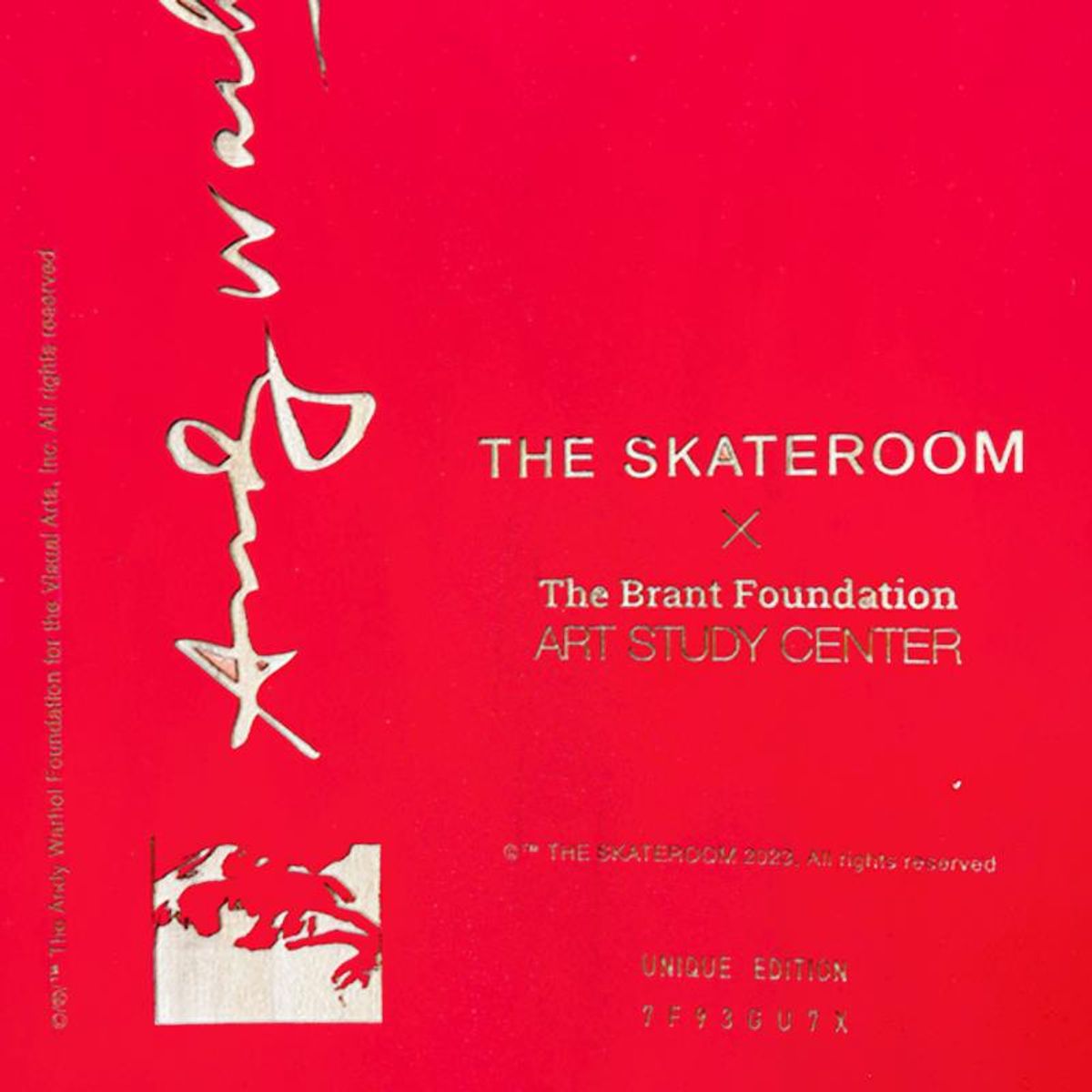 Andy Warhol (1928-1987), "Self-Portrait (Red)" Framed One-of-a-Kind Unique Edition Skateboard, Signed Inverso with Certificate of Authenticity.
