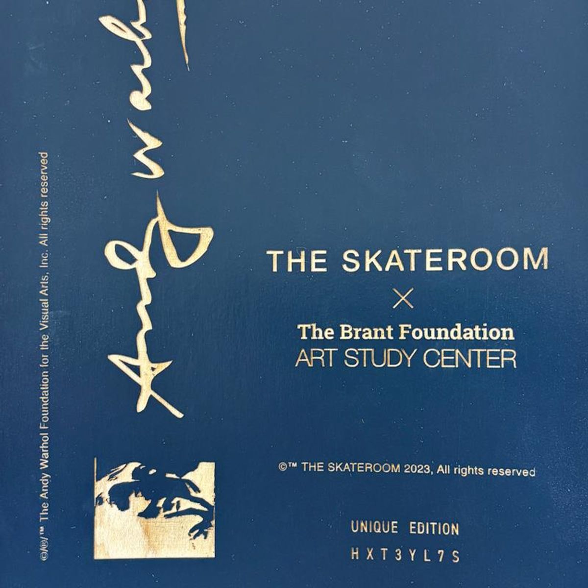 Andy Warhol (1928-1987), "Self-Portrait (Grey)" Framed One-of-a-Kind Unique Edition Skateboard, Signed Inverso with Certificate of Authenticity.