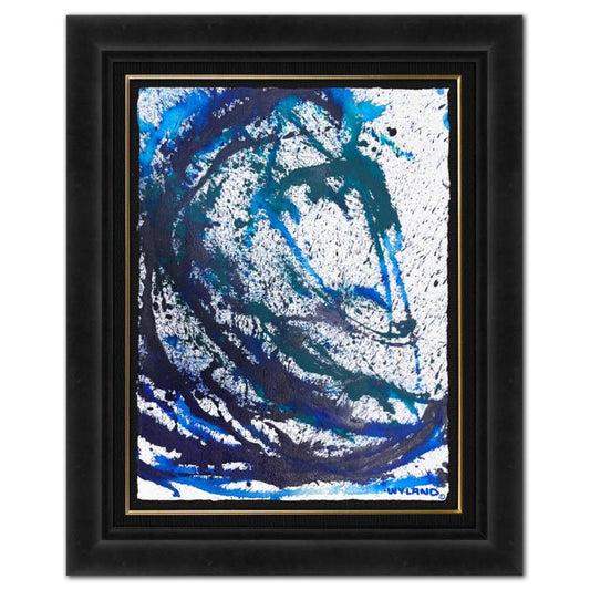 Wyland, "Untitled Abstract" Framed Original Painting on Paper, Hand Signed with Letter of Authenticity.