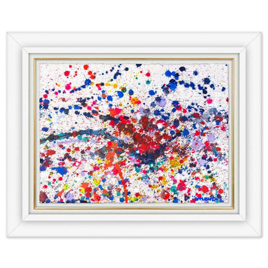 Wyland, "Untitled Abstract" Framed Original Painting on Paper, Hand Signed with Letter of Authenticity.