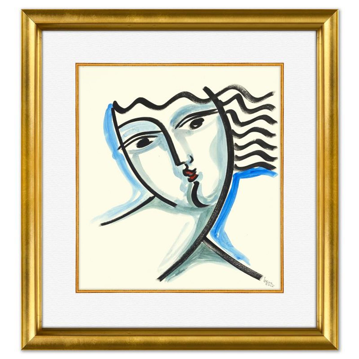 Yuroz, Framed Original Painting, Hand Signed with Letter of Authenticity.