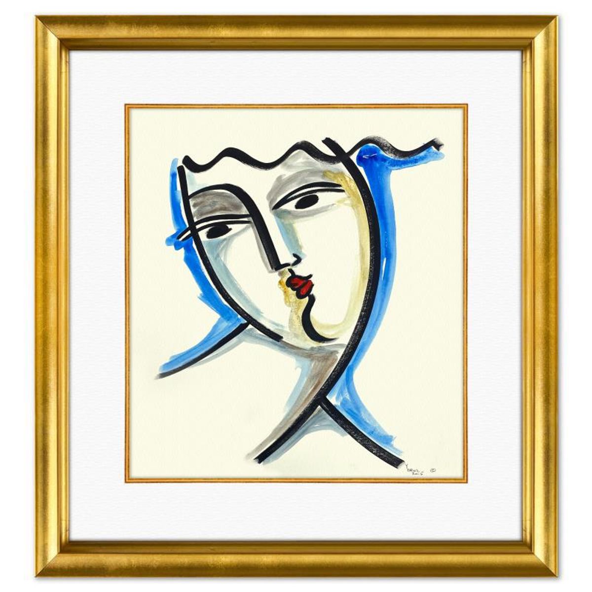 Yuroz, Framed Original Painting, Hand Signed with Letter of Authenticity.