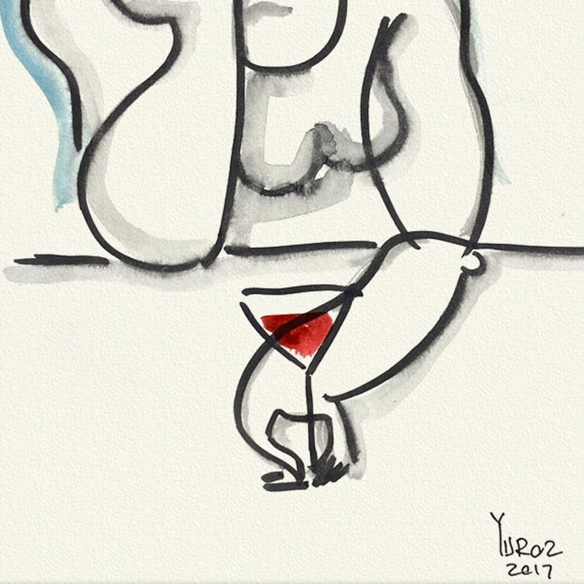 Yuroz, Framed Original Painting, Hand Signed with Letter of Authenticity.