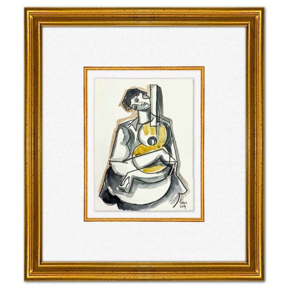 Yuroz, Framed Original Painting, Hand Signed with Letter of Authenticity.