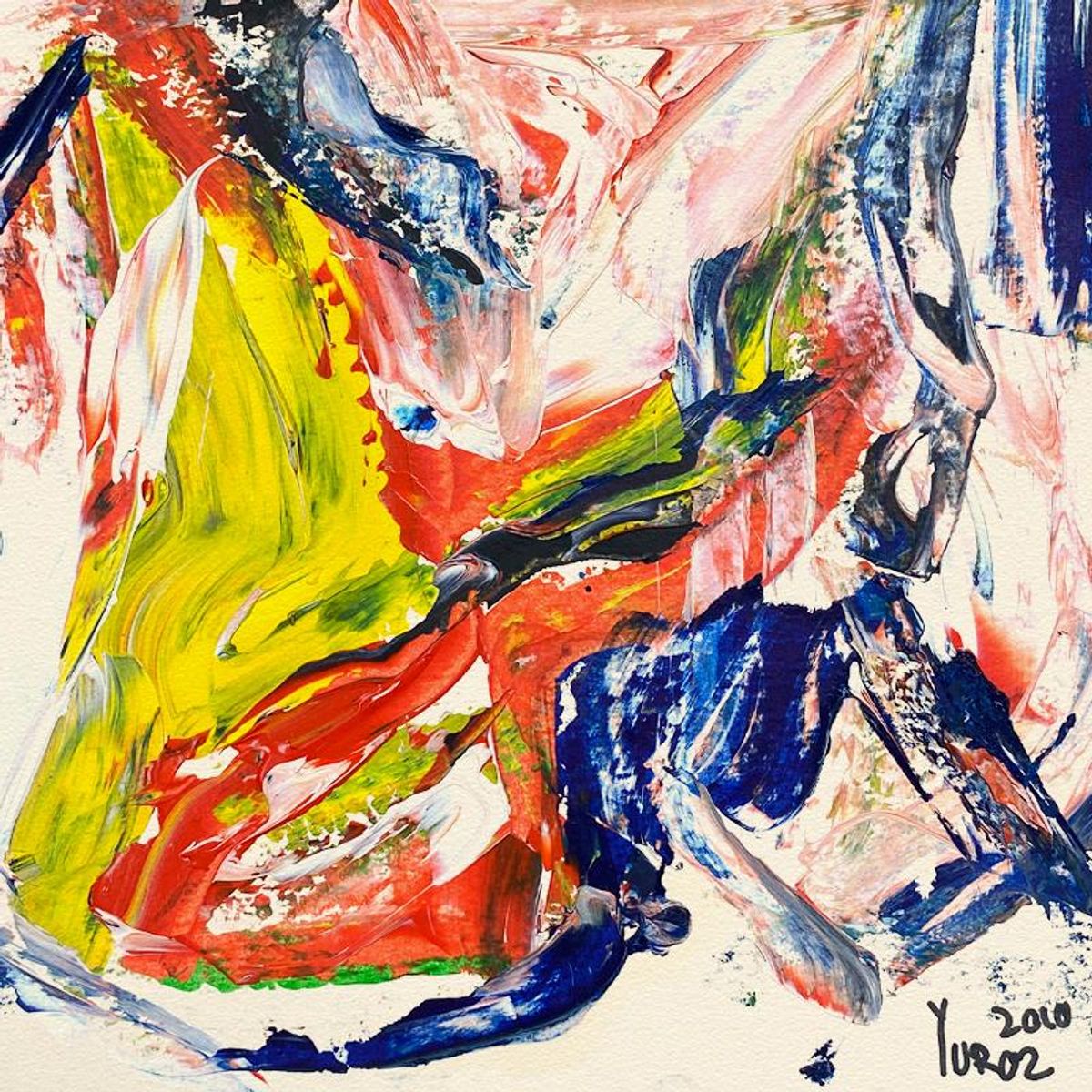 Yuroz, Framed Original Painting, Hand Signed with Letter of Authenticity.