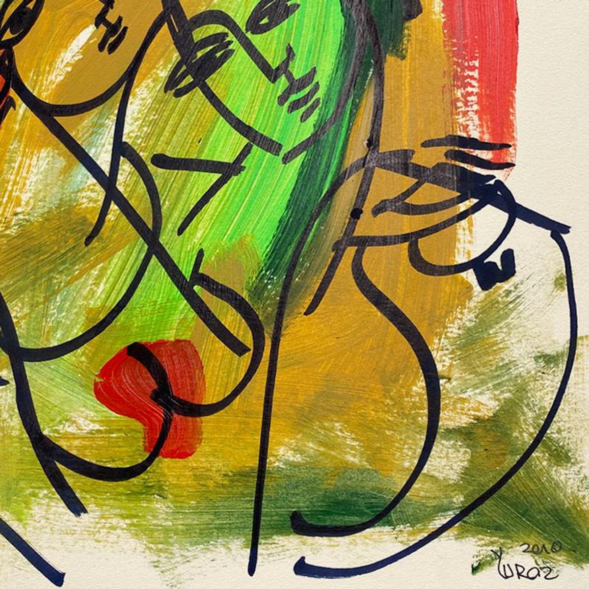 Yuroz, Framed Original Painting, Hand Signed with Letter of Authenticity.