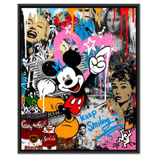 Yuvi, Framed Mixed Media Original on Canvas, Hand Signed with Letter of Authenticity.