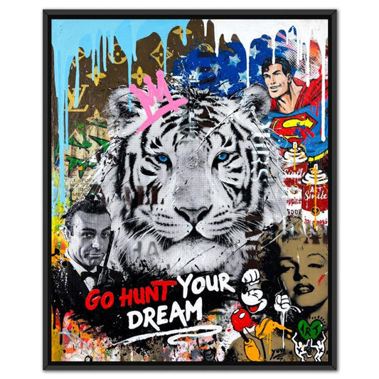 Yuvi, Framed Mixed Media Original on Canvas, Hand Signed with Letter of Authenticity.