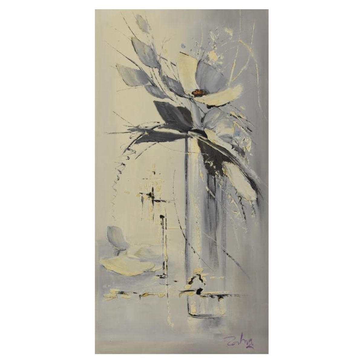 Zahra, Original Acrylic Painting on Canvas (20" x 40"), Hand Signed with Letter of Authenticity.