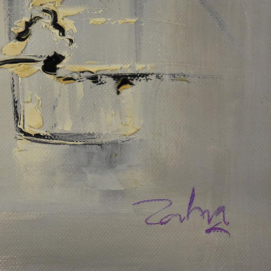 Zahra, Original Acrylic Painting on Canvas (20" x 40"), Hand Signed with Letter of Authenticity.