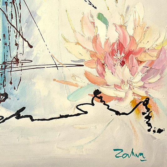 Zahra, Original Acrylic Painting on Canvas (22" x 34"), Hand Signed with Letter of Authenticity.