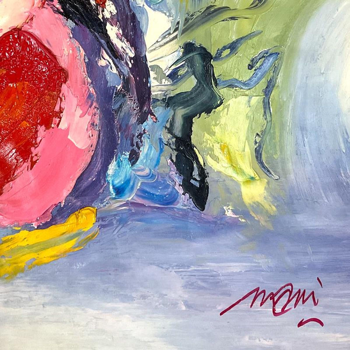 Zahra, Original Acrylic Painting on Canvas (46" x 46"), Hand Signed with Letter of Authenticity