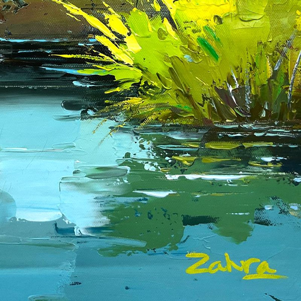 Zahra, Original Acrylic Painting on Canvas (24" x 24"), Hand Signed with Letter of Authenticity