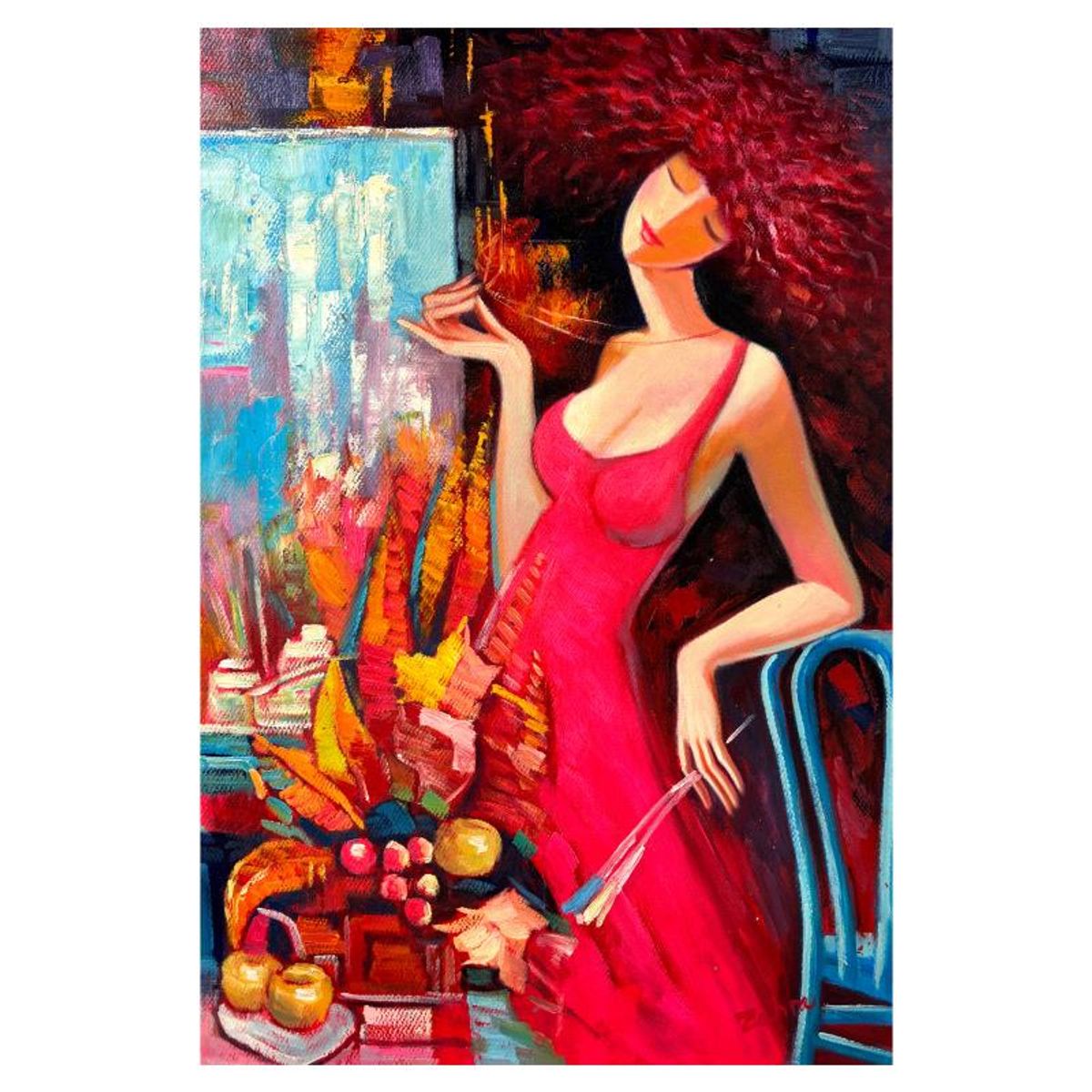 Zahra, Original Acrylic Painting on Canvas, Hand Signed with Letter of Authenticity.