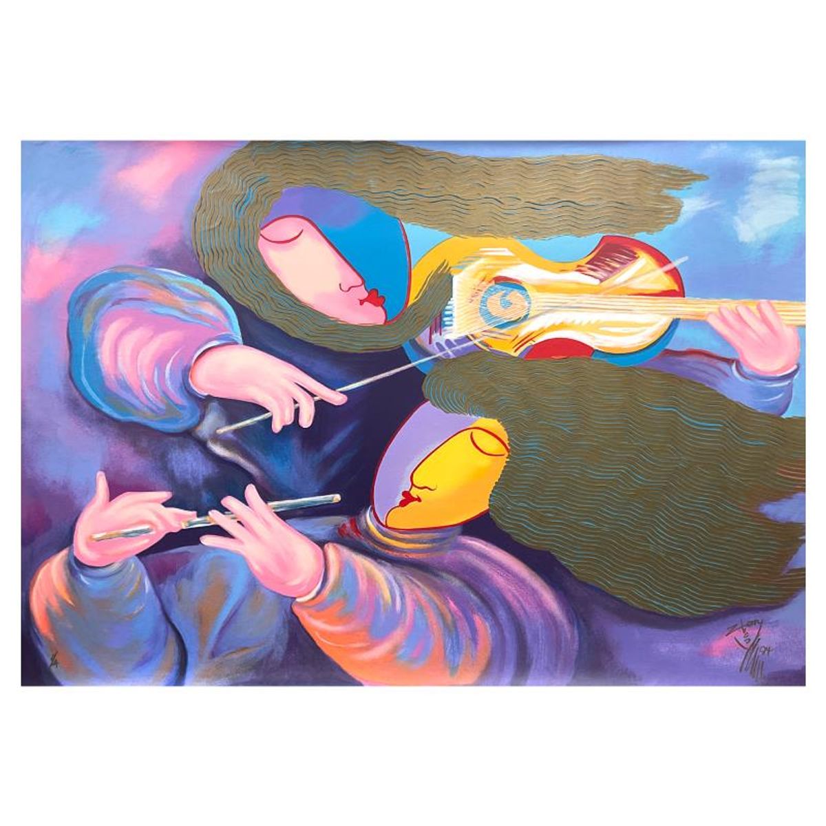 Lun Zen, "Musical Taste" Limited Edition Printer's Proof on Canvas, Numbered 1/4 and Hand Signed with Letter of Authenticity.