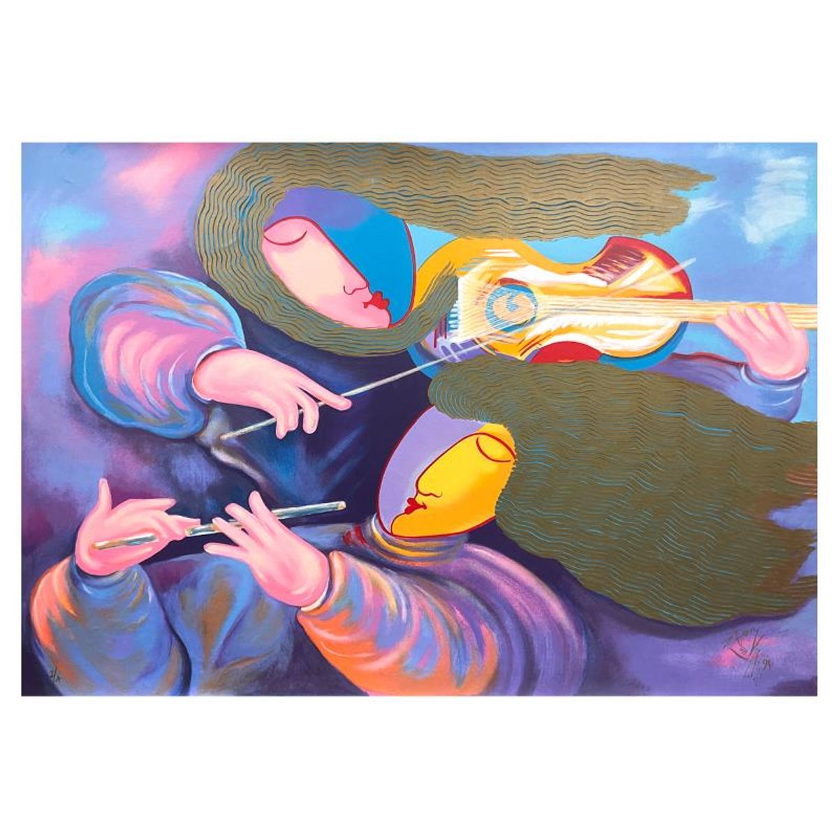 Lun Zen, "Musical Taste" Limited Edition Printer's Proof on Canvas, Numbered 2/4 and Hand Signed with Letter of Authenticity.