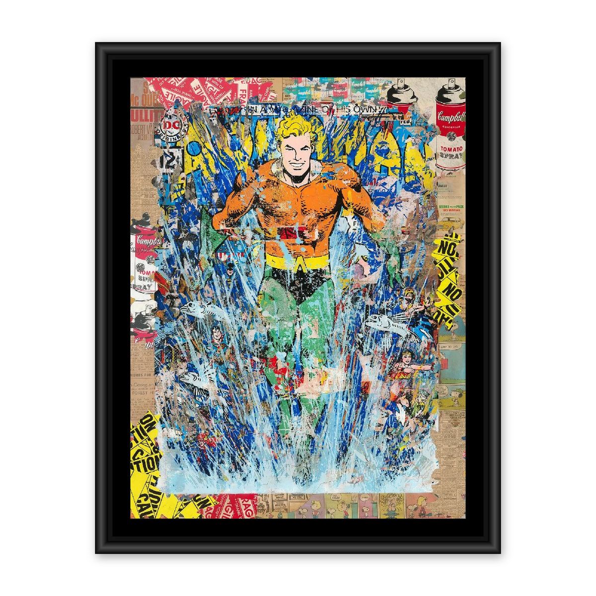 Mr. Brainwash- Silkscreen and Mixed Media on Paper "Aquaman"