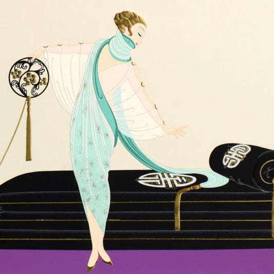 Erte (1892-1990), "Salon" Hand Signed Limited Edition Embossed Serigraph, Numbered 298/300 with Certificate of Authenticity.