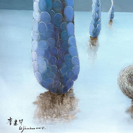 Li Jian Hua, "Beyond the Clouds" Original Oil Painting on Canvas, Hand Signed with Letter of Authenticity.