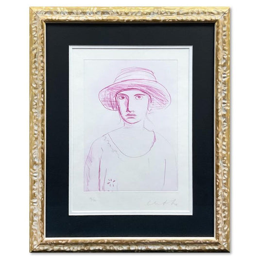 Chantal Joffe, "Anna Freud" Framed SOLD OUT Limited Edition Photopolymer Etching, Numbered 26/30 and Hand Signed with Letter of Authenticity.