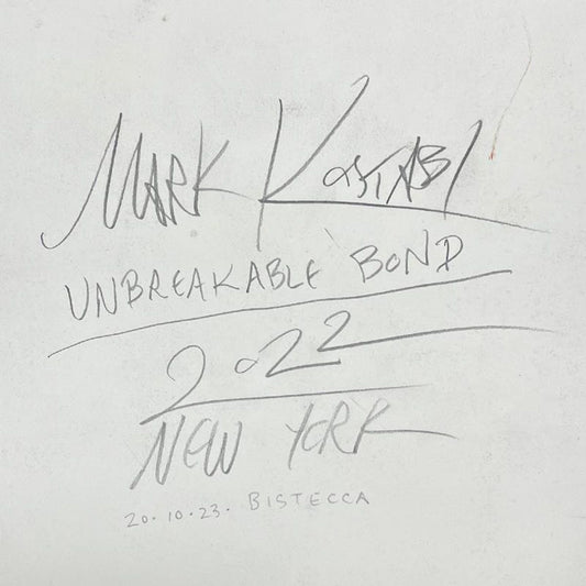 Mark Kostabi, "Unbreakable Bond" Framed Original Drawing on Paper, Hand Signed with Certificate of Authenticity.