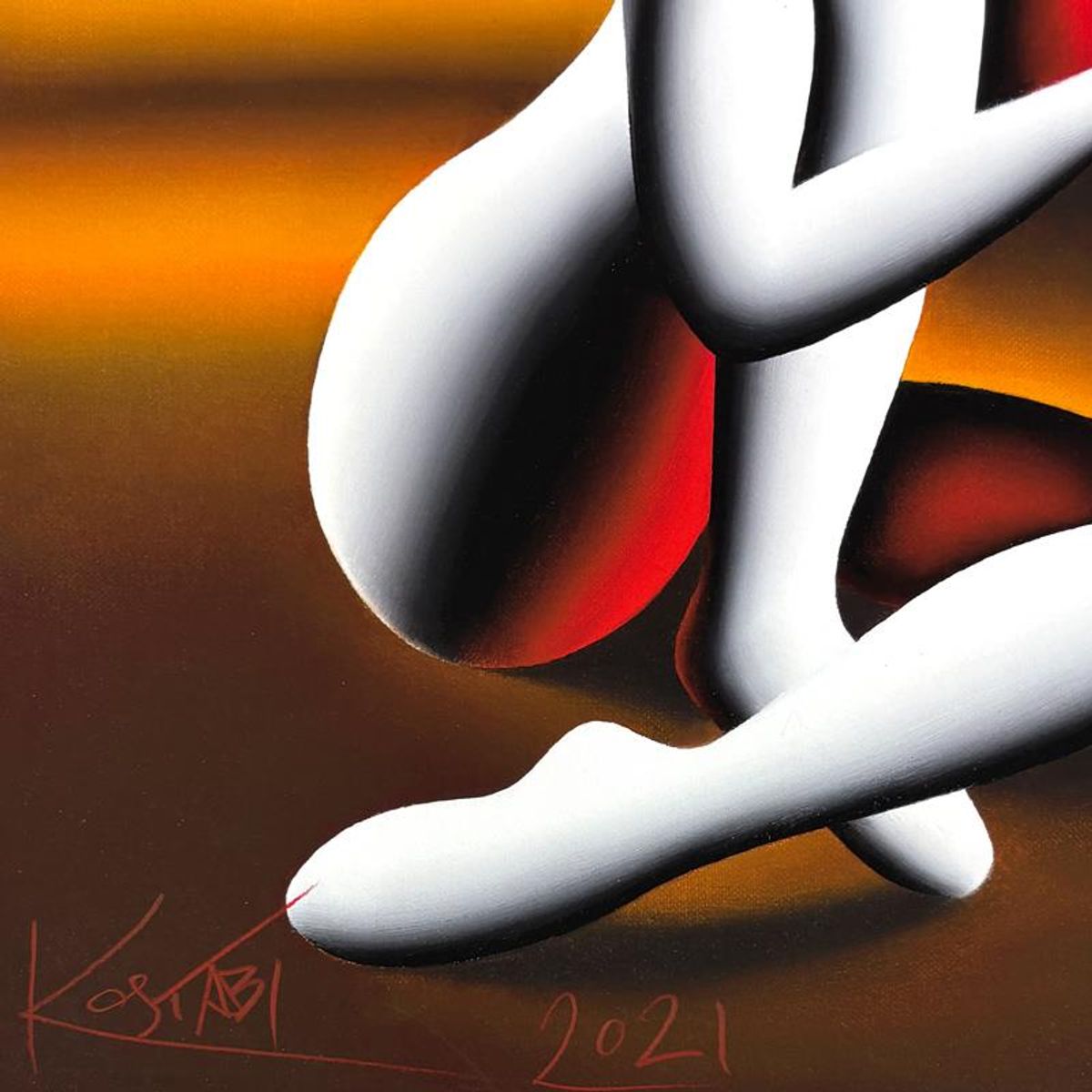 Mark Kostabi, "Time Will Tell" Limited Edition, MP Numbered 9/15 and Hand Signed with Letter of Authenticity.