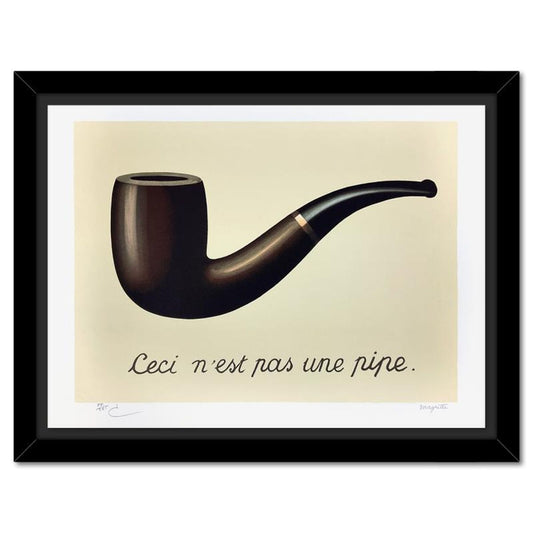 Rene Magritte 1898-1967 (After), "La Trahison des Images" Framed Limited Edition Lithograph, Estate Signed and Numbered 88/275 with Certificate of Authenticity.