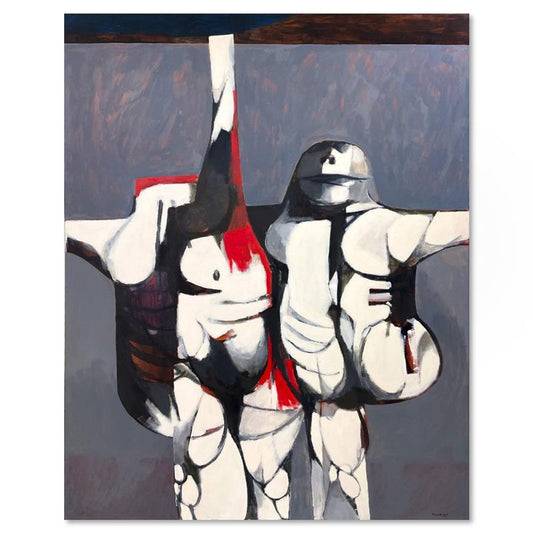 Milton Berwin (1925-2023), Original Painting on Canvas (60" x 48"), Dated 1967 and Hand Signed with Letter of Authenticity.