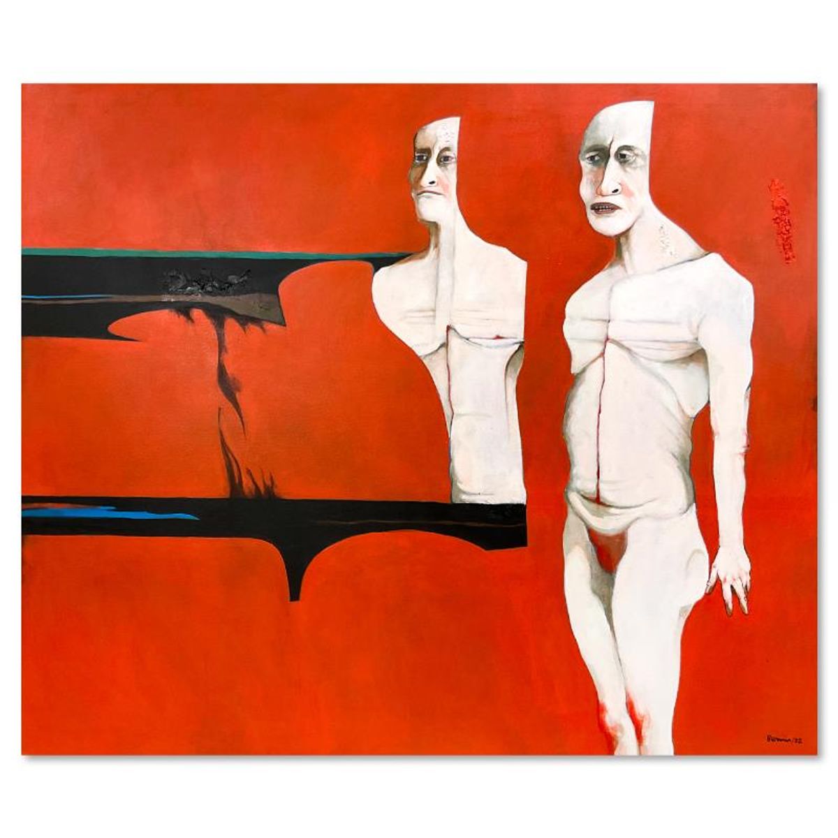 Milton Berwin (1925-2023), Original Painting on Canvas (52" x 66"), Dated 2002 and Hand Signed with Letter of Authenticity.