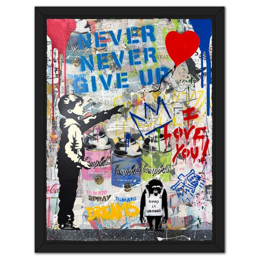 Mr Brainwash, "Balloon Boy" Framed Mixed Media Original, Hand Signed with Certificate of Authenticity.