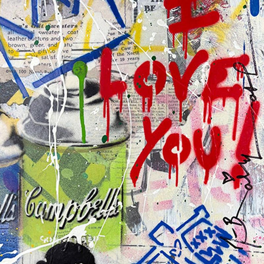 Mr Brainwash, "Balloon Boy" Framed Mixed Media Original, Hand Signed with Certificate of Authenticity.
