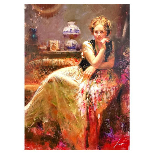 #1 in Edition - Pino (1939-2010), "A Pause" Limited Edition on Canvas, HC Numbered 1/25 and Hand Signed with Certificate of Authenticity.