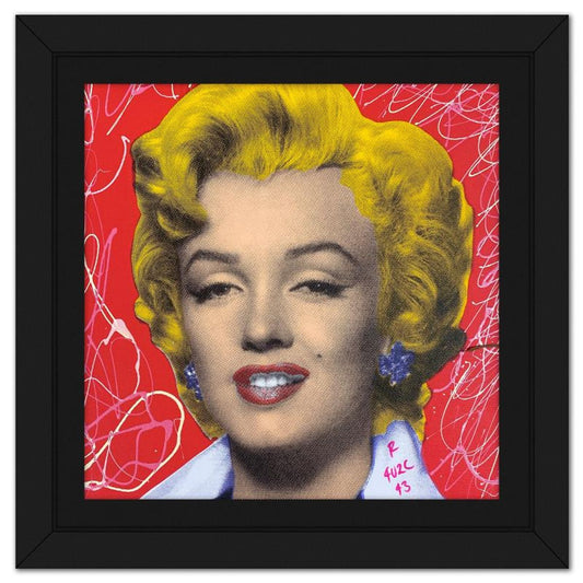 Ringo Daniel Funes, "Marilyn Classic" Framed One-of-a-Kind Mixed Media on Canvas, Hand Signed with Letter of Authenticity.