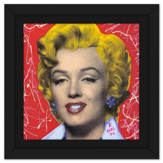 Ringo Daniel Funes, "Marilyn Classic" Framed One-of-a-Kind Mixed Media on Canvas, Hand Signed with Letter of Authenticity.
