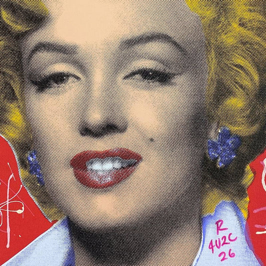 Ringo Daniel Funes, "Marilyn Classic" Framed One-of-a-Kind Mixed Media on Canvas, Hand Signed with Letter of Authenticity.