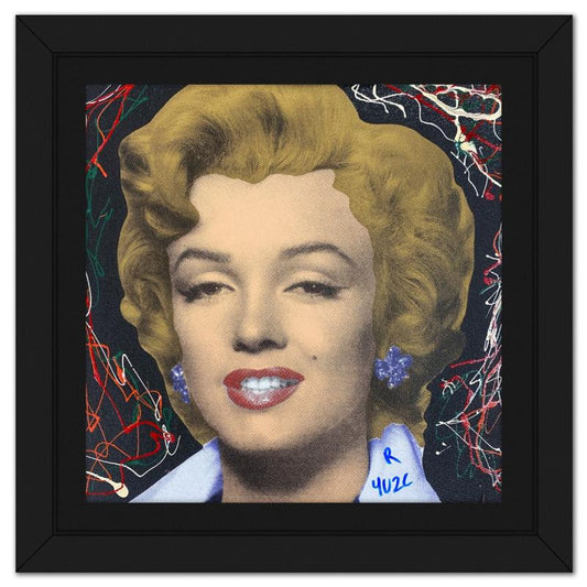 Ringo Daniel Funes, "Marilyn Classic" Framed One-of-a-Kind Mixed Media on Canvas, Hand Signed with Letter of Authenticity.