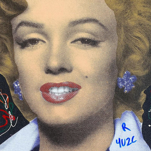 Ringo Daniel Funes, "Marilyn Classic" Framed One-of-a-Kind Mixed Media on Canvas, Hand Signed with Letter of Authenticity.
