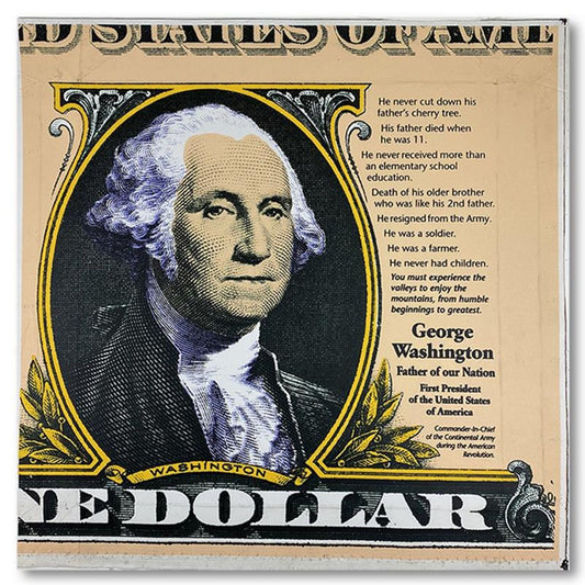 Steve Kaufman (1960-2010), "George Washington, Father of Our Nation" Hand Signed and Numbered Limited Edition Hand Pulled silkscreen mixed media on Canvas with LOA.