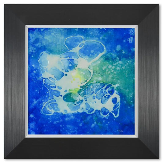 Sisi Sun, "Jellyfish 2" Framed Original Acrylic Painting on Canvas Board, Hand Signed with Letter of Authenticity.
